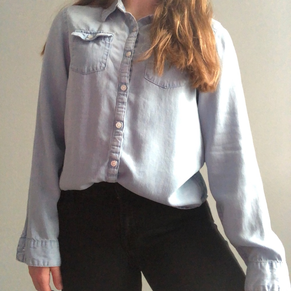 Light Wash Denim Button Down